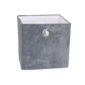 11.8inch square folding PET storage bin gray cube storage basket children's toy clothing and socks polyester storage box