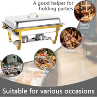 Hotel- und Restaurant-Chafing-Dish-Set aus Edelstahl für Buffets – Speisenwärmer mit Gasbetrieb für Catering und Warmhaltevorgänge