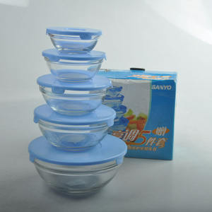 Gran oferta de cuencos de vidrio de borosilicato alto, juego de ensaladeras con tapa - Product Image 4