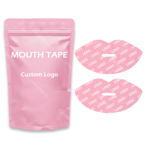 Parches de algodón/rayón transpirables e hipoalergénicos de CM Factory al por mayor, cinta rosa para la boca, tiras para dormir que cierran la boca para respirar por las nariz. - Product Image 5
