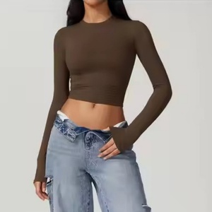Ropa Deportiva con Logotipo Personalizado al por Mayor, Top de Yoga de Manga Larga, Agradable al Tacto, para Mujer - Product Image 5