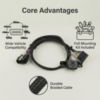 Cable de Extensión OBD2 1 a 2 Premium J1962 con Accesorios de Montaje, Plug & Play para Todos los Vehículos con Estándar OBD2