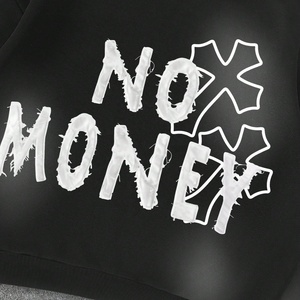 Sudadera con Capucha Estilo Urbano Y2K Personalizada, Lavado Ácido, con Parche Bordado de Letras 3D, Estampado Gráfico, Hombros Caídos, Corte Cuadrado y Recortado para Hombre - Product Image 3