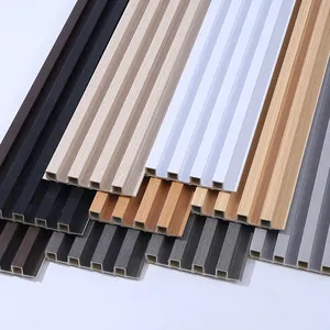 High quality manufacturer direct sales ribbed laminated plastic composite wall cladding wpc wall panel