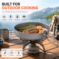 Poêle à frire extra large en titane pur, légère, avec poignée pliable, pour le camping en plein air, la randonnée et le trekking