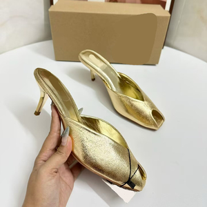 2025 estate nuovo prodotto scarpe da <span class=keywords><strong>donna</strong></span> belle pantofole con tacco grande moda banchetto esterno sandali col tacco alto - Product Image 3