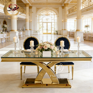 Gold Stainless Steel Modern Luxury Dining Room Furniture <b>Tables</b> and Chairs for Home & Hotel Use Customized - Product Image 6