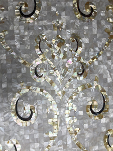 JS MOP-ST-FL04-mosaico de concha de <span class=keywords><strong>mar</strong></span> blanca, Mural de flores doradas para TV, dormitorio, pegatina contra salpicaduras - Product Image 4