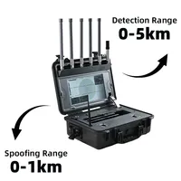 Dispositif intégré de détection et de désarrosage de drones, détecteur de drones 100 MHz-6 GHz avec portée de désarrosage GNSS de 1 km