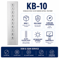 KB-10 Custom IP65 Tahan Air Industri Baja Tahan Karat 10 Tombol Keypad Numerik Panel Mount USB PS/2 untuk Kontrol Akses