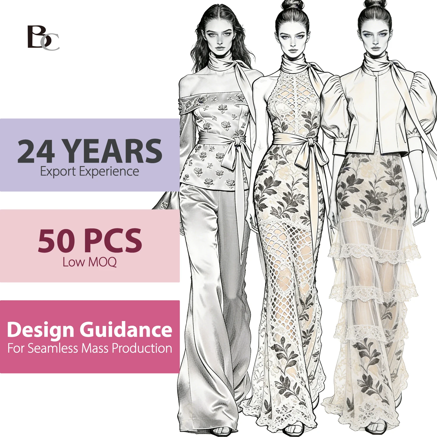 Garment Design 24 Years Production Experience Factory Manufacturers High-quality Boutiques Women Lace Clothing Custom