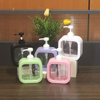 Emballage cosmétique personnalisé en gros 300ML 500ML, flacon carré pour savon liquide, shampoing, gel douche, lotion, pompe pulvérisateur en plastique PET
