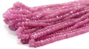 Pierre précieuse saphir rose naturel facetté rondelle non traité perles authentiques qualité AAA étincelant 2,5-4 mm - Product Image 6