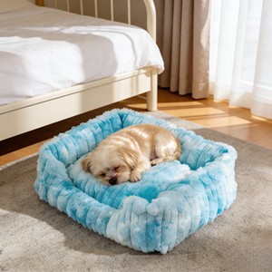 Tempat Tidur Hewan Peliharaan Bulu Kelinci Mewah, Hangat di Musim Dingin, Terbungkus Sepenuhnya, Sofa Anjing Kucing yang Nyaman, Bantal Lembut, Sarang Hangat untuk Hewan Peliharaan Indoor Kecil dan Sedang - Product Image 3