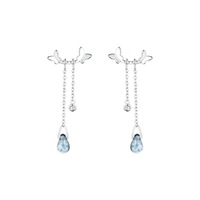 LT-346 S925 Sterling Silver Trendy Blue Water Stud Boucles d'oreilles Version coréenne Fresh Girl Butterfly Design Forest Sweet Temperament