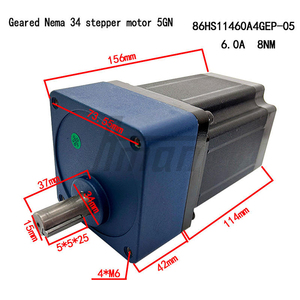86HS11460A4-G05 เนมา 34 สเต็ปเปอร์มอเตอร์พร้อมกล่องเกียร์แบบหนอน แรงบิดสูง สเต็ปเปอร์มอเตอร์ไฮบริด 8N.m เครื่องพิมพ์ 3 มิติ เครื่องจักรบรรจุภัณฑ์ - Product Image 2