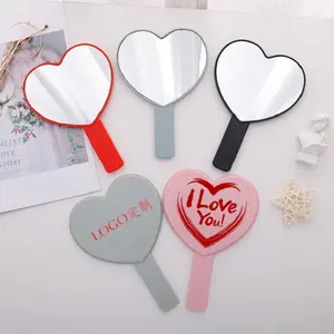 Miroir de maquillage professionnel en forme de cœur, avec Logo personnalisé, impression Uv, accessoire à main pour cosmétique, vente en gros