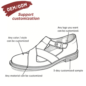 Sandales habillées en cuir véritable pour hommes, style nouveau, en cuir de vachette, imperméables, confortables, respirantes, ajourées, à enfiler, personnalisables OEM - Product Image 4