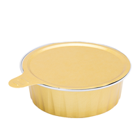 ABLPACK Bol jetable en aluminium 3500 ml avec couvercle en feuille d'or, récipient de cuisson résistant au four