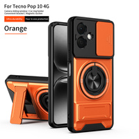 Nouvelle conception de support de charge magnétique sans fil, étui de protection pour téléphone portable Tecno POP 10 4G Smart 10 avec fenêtre coulissante