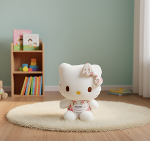 Peluche Hello Kitty 30 cm, morbido giocattolo con fiocco floreale per bambini, unisex, animale di peluche - Product Image 2