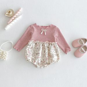 Ropa de Bebé para Primavera y Otoño, Mono de Manga Larga con Estampado Floral para Niña, Estilo Casual con Botones, Traje para Cumpleaños al Aire Libre - Product Image 4