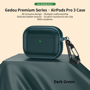 Étui en cuir texturé pour Apple Airpods 123 Pro <span class=keywords><strong>Air</strong></span> Pods 4, housse de protection pour écouteurs Bluetooth, sac anti-perte pour écouteurs - Product Image 2