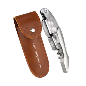 Sacacorchos de Camarero Personalizable de Acero Inoxidable con Abrebotellas, Sacacorchos de Camarero de Doble Bisagra para Uso Diario - Product Image 1