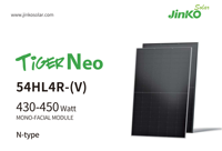 Panel Surya Jinko Solar Mono 440W 430W Grade A Tiger Neo Tipe N Monofacial, Distributor Tersedia