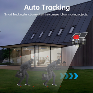 Caméra de sécurité panoramique solaire 4G extérieure 12MP à 4 objectifs, quatre écrans, surveillance AOV 24h/24 et 7j/7, caméra IP, vision nocturne couleur, audio bidirectionnel - Product Image 4