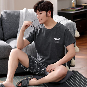 <span class=keywords><strong>Pigiama</strong></span> pantaloncini estivi da <span class=keywords><strong>uomo</strong></span> a maniche corte sottile da <span class=keywords><strong>uomo</strong></span> in cotone estivo <span class=keywords><strong>taglie</strong></span> <span class=keywords><strong>forti</strong></span> per la casa - Product Image 6