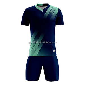 Maillot de football personnalisé 25-26, ensemble à manches courtes, survêtement athlétique pour homme, 100 % coton, imprimé par transfert thermique, séchage rapide, sport - Product Image 2