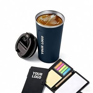 Custom Logo Smart Coffee Mug Temperature Display Double Promo Business Gift Portable Led Stainless Steel Insulated Water Bottle - Product Image 1