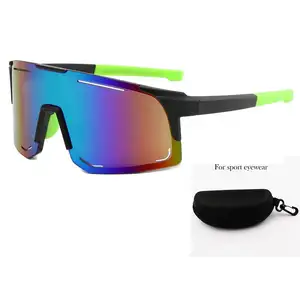 2023 Trendy 100%UV Windproof Sport Cycling Mirror Lens 1 Piece Big Glasses For Men Riding Viper Sunglasses With Custom Logo