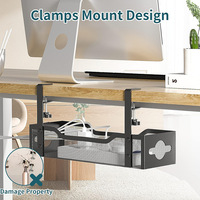 Organisateur de câbles sous bureau sans perçage, panier de rangement minimaliste en fer forgé à clipser pour la maison et le bureau