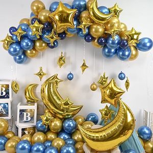 24 Palloncini in Foil a Forma di Stella e Luna, Oro e Argento Metallizzato, per Capodanno, Eid Al Fitr, Baby Shower, Decorazioni per Feste di Compleanno - Product Image 3
