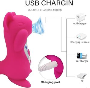 GF Klitoris-Sauger in Eichhörnchenform mit Starker Zunge, Vibrator mit 10 Mustern, Nippel-Sauger, G-Punkt-Stimulator, Lila Eichhörnchen-Vibrator für Frauen - Product Image 3