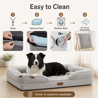 Lit Orthopédique Moderne 32D pour Chien XL en Mousse à Mémoire de Forme, Coussin de Luxe pour Animaux de Compagnie avec Housse Amovible et Respirante, Protection de Qualité Meuble Robuste