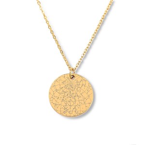 Vente en gros Pendentif étoile du <span class=keywords><strong>ciel</strong></span> nocturne Collier carte personnalisé Collier en acier inoxydable plaqué or 18 ct Cadeau d'anniversaire et de Noël - Product Image 1