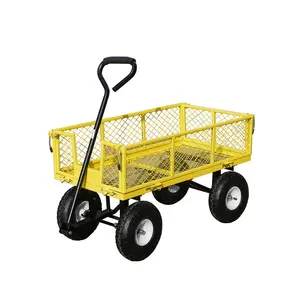 Chariot de jardin en maille de grande capacité, chariot de jardin extérieur, vente en gros, camion à main, chariot de jardin