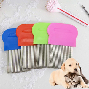 犬の世話用ステンレス鋼ペットヘアコームブラシノミやニットコームを除去するためのシラミコーム - Product Image 1