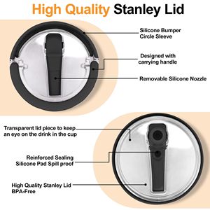 Tapa de Repuesto con Asa y Popote para Vaso Stanley de 40 oz, Tapa 100% Hermética, Antiderrames y Resistente a Salpicaduras - Product Image 3