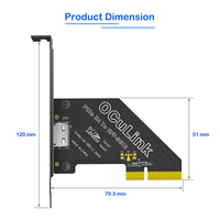 Carte adaptateur OCuLink SFF-8611/8612 compatible PCIe 4X, slots 4x/8x/16x, Gen 4.0 3.0 U.2 NVMe SSD, extension pour ordinateurs de bureau, métal