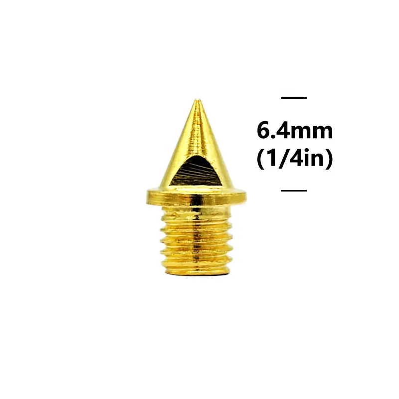 Goldene Leichtathletik-Spikes 1/4 "Länge Pyramiden schuhe Spike-Ersatz Stahl mit hoher Härte für Track Sprint Cross Country