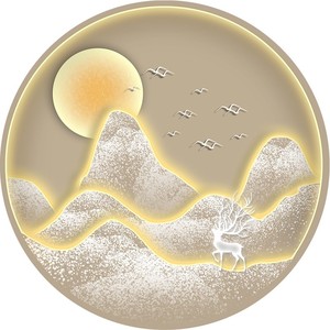 Dipinto Decorativo di Alta Gamma per Ingresso Rotondo con Luce LED Luminosa Dipinto da Appendere Murale per Corridoio e Passaggio - Product Image 6