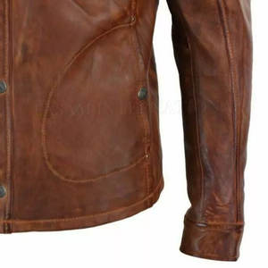 เสื้อหนังสำหรับผู้ชายเสื้อหนังใส่สบายดีไซน์ตามสั่ง - Product Image 6