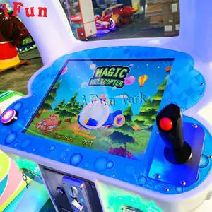 Ifun Park Happy Flight Plane Kiddie wahana mesin ayunan koin Arcade dioperasikan anak-anak permainan dalam ruangan Video Game Carousel