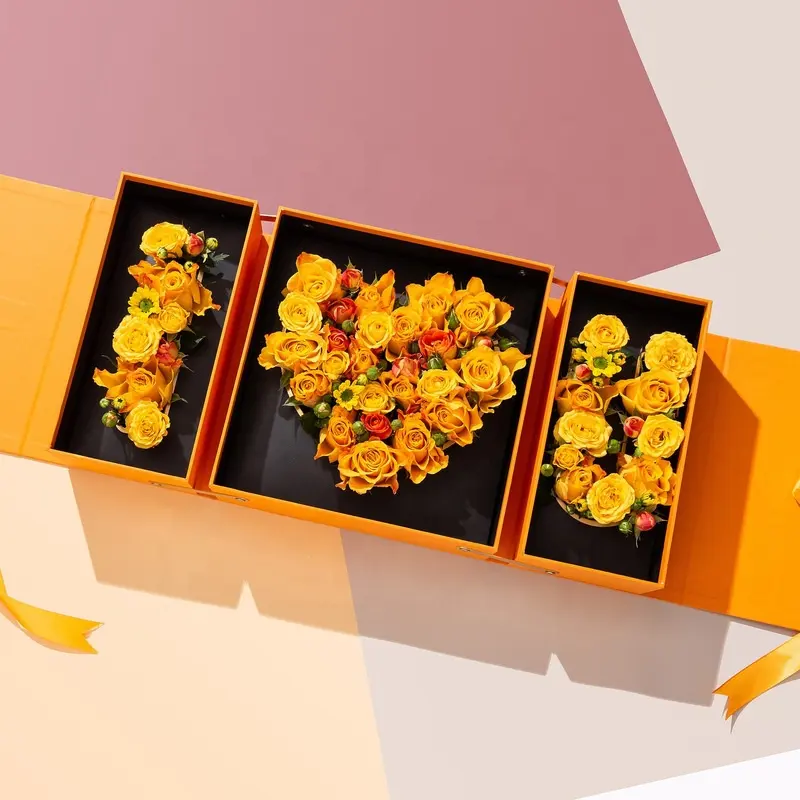 वर्तमान के लिए अनुकूलित पैकेजिंग वर्ग रिबन उपहार बक्से माताओं दिन फूल बॉक्स मैं तुमसे प्यार करता हूँ फूल गत्ता बक्से काजा डे फ्लोरेस