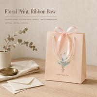 Sac cadeau pour fête prénuptiale avec ruban rose et imprimé floral pour emballage de cadeaux de mariage, logo personnalisé, fournisseur en gros
