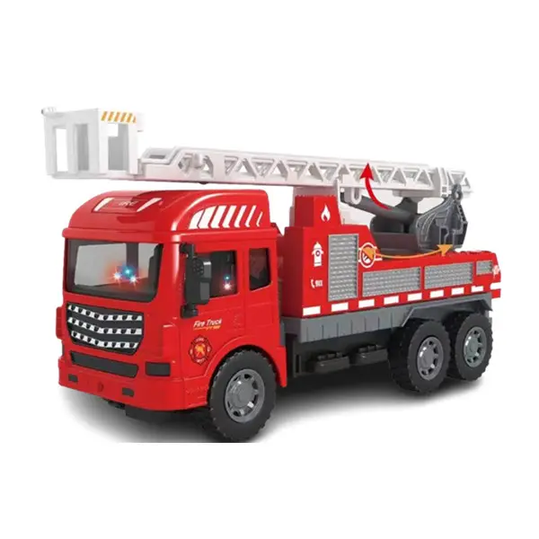 Itfaiye kamyonu kırmızı Model oyuncak araba plastik malzeme hava merdiven kamyon su tankeri yangın sahne simülasyon 4 yollu uzaktan kumanda araba